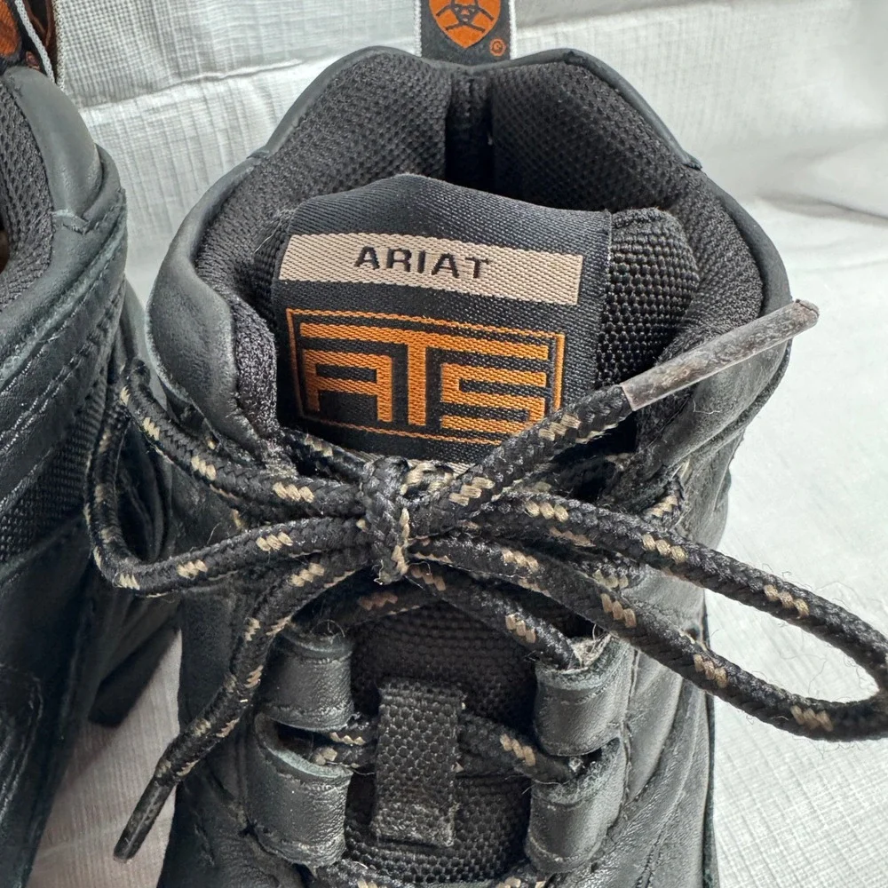 Ariat Mens ATS 10004126 Black Leather Lace Up Hiker Work Boots Size 7B